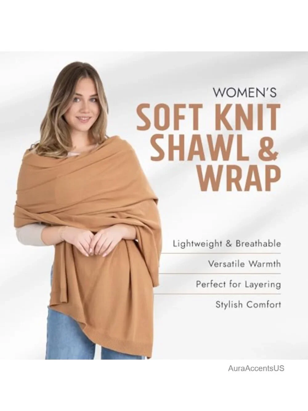 Oversized Cotton Shawl Wrap & Travel Scarf, 78x30